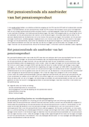 Pensioenfonds Als Aanbieder Pensioenproduct